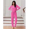 Ekouaer Womens Pajamas Set Long Sleeve Loungewear Soft Lounge Set Joggers with Pockets(Rose Leopard)