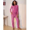 Ekouaer Womens Pajamas Set Long Sleeve Loungewear Soft Lounge Set Joggers with Pockets(Rose Red)