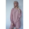 Ekouaer 2 Piece Pjs Set for Women One Shoulder Top and Shorts with Pockets Soft Outfits Set Pink