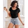 Ekouaer Pajama Sets Lounge Sets for Women 2 Piece Short Sleeve Tops and Shorts Comfy Pjs Sleepwear, S-XXL(Black)