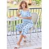 Ekouaer Pajamas for Women Set Short Sleeve Pj Sets Pullover Tops & Capri Pants 2 Piece Sleepwear Loungewear S-XXL(Blue-butterfly)