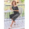 Ekouaer Pajamas for Women Set Short Sleeve Pj Sets Pullover Tops & Capri Pants 2 Piece Sleepwear Loungewear S-XXL(Dark Grey)