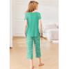 Ekouaer Pajamas for Women Set Short Sleeve Pj Sets Pullover Tops & Capri Pants 2 Piece Sleepwear Loungewear S-XXL(Flamingo)