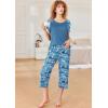 Ekouaer Pajamas for Women Set Short Sleeve Pj Sets Pullover Tops & Capri Pants 2 Piece Sleepwear Loungewear S-XXL(Letter Print)