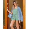 Ekouaer Pajamas for Women Soft Lingerie Sleepwear 2 Piece Cami Shorts Set Waffle Knit Pj Loungewear