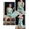 Ekouaer Pajamas for Women Soft Lingerie Sleepwear 2 Piece Cami Shorts Set Waffle Knit Pj Loungewear