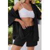 Ekouaer Pajamas for Women Waffle Knit Lounge Set Button Down Loungewear Soft Short Sleeve Pjs Shorts Set S-XXL(Black)