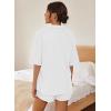Ekouaer Pajamas for Women Waffle Knit Lounge Set Button Down Loungewear Soft Short Sleeve Pjs Shorts Set S-XXL(White)