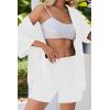 Ekouaer Pajamas for Women Waffle Knit Lounge Set Button Down Loungewear Soft Short Sleeve Pjs Shorts Set S-XXL(White)