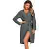 Ekouaer Rib Knit Pajamas Set for Women 3 Piece Lounge Sets Soft Cami and Shorts Pjs with Cardigan Loungewear S-XXL(Dark Grey-2)