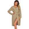 Ekouaer Rib Knit Pajamas Set for Women 3 Piece Lounge Sets Soft Cami and Shorts Pjs with Cardigan Loungewear S-XXL(Khaki-2)