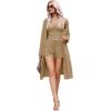Ekouaer Rib Knit Pajamas Set for Women 3 Piece Lounge Sets Soft Cami and Shorts Pjs with Cardigan Loungewear S-XXL(Khaki-2)