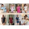 Ekouaer Silk Pajamas Set for Women Button Down 2 Piece Stain Pjs Shorts Set Soft Sleepwear Short Sleeve Loungewear S-XXL(Light Blue)