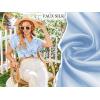 Ekouaer Silk Pajamas Set for Women Button Down 2 Piece Stain Pjs Shorts Set Soft Sleepwear Short Sleeve Loungewear S-XXL(Light Blue)