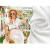 Ekouaer Silk Pajamas Set for Women Button Down 2 Piece Stain Pjs Shorts Set Soft Sleepwear Short Sleeve Loungewear S-XXL(White)