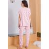 Ekouaer Viscose from Bamboo Women’s Pajama Sets Super Soft Short Sleeve Button Top and Pants Pj Sleepwear Sets S-XXL(Cherry)