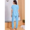 Ekouaer Viscose from Bamboo Women’s Pajama Sets Super Soft Short Sleeve Button Top and Pants Pj Sleepwear Sets S-XXL(Ocean Blue)
