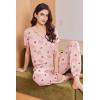 Ekouaer Viscose from Bamboo Women’s Pajama Sets Super Soft Short Sleeve Button Top and Pants Pj Sleepwear Sets S-XXL(Pink Bow)