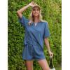 Ekouaer Waffle Knit Lounge Sets for Women 2 Piece Outfits Short Sleeve Top and Shorts Pajama Sets Tracksuit Sweatsuits S-XXL