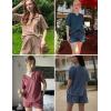 Ekouaer Waffle Knit Lounge Sets for Women 2 Piece Outfits Short Sleeve Top and Shorts Pajama Sets Tracksuit Sweatsuits S-XXL
