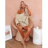 Ekouaer Women 2 Piece Outfits Sweater Sets Off Shoulder Knit Pajama Set 3/4 Sleeve Tops Drawstring Waist Shorts Suits