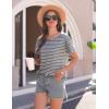 Ekouaer Women 2 Piece Pajama Sets Crew Neck Pjs Soft Short Sleeve Top and Shorts Sleepwear Summer Lounge Set