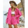 Ekouaer Women 2 Piece Sets Lounge Sets Summer Outfits Button Down Shirts and Casual Shorts with Pockets