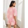 Ekouaer Women Pajama Sets Waffle Knit Lounge Sets Short Sleeves Crop Top 2 Piece Pj Shorts Set