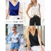 Ekouaer Women Silk Satin Pajama Set V Neck Pj Short Set Sleeveless Silky Tank Lounge Set Sleepwear