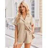 Ekouaer Womens 2 Piece Lounge Set Short Sleeve Button Down Shirt Vacation Outfits Casual Loungewear with Pockets