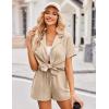 Ekouaer Womens 2 Piece Lounge Set Short Sleeve Button Down Shirt Vacation Outfits Casual Loungewear with Pockets
