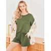 Ekouaer Women’s 2 Piece Pajama Sets Short Sleeve Lounge Sets Soft Round Neck Top and Shorts Sleepwear(Army Green)