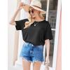 Ekouaer Women’s 2 Piece Pajama Sets Short Sleeve Lounge Sets Soft Round Neck Top and Shorts Sleepwear(Black)