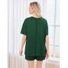Ekouaer Women’s 2 Piece Pajama Sets Short Sleeve Lounge Sets Soft Round Neck Top and Shorts Sleepwear(Bright Green)