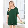 Ekouaer Women’s 2 Piece Pajama Sets Short Sleeve Lounge Sets Soft Round Neck Top and Shorts Sleepwear(Bright Green)