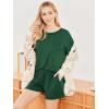 Ekouaer Women’s 2 Piece Pajama Sets Short Sleeve Lounge Sets Soft Round Neck Top and Shorts Sleepwear(Bright Green)