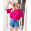 Ekouaer Women’s 2 Piece Pajama Sets Short Sleeve Lounge Sets Soft Round Neck Top and Shorts Sleepwear(Rose Red)