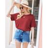 Ekouaer Women’s 2 Piece Pajama Sets Short Sleeve Lounge Sets Soft Round Neck Top and Shorts Sleepwear(Wine Red)