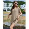Ekouaer Womens 2 Piece Sets Summer Biker Shorts Set Outfits Knit Loungewear V Neck Workout Sets Tracksuit S-XXL(Khaki)