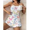 Ekouaer Womens Cami Pajama Sets 2 Piece Cute Print Pjs Soft Tank Top & Elastic Waist Shorts Camisole Lounge Set(Colorful Bows)