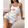 Ekouaer Womens Cami Pajama Sets 2 Piece Cute Print Pjs Soft Tank Top & Elastic Waist Shorts Camisole Lounge Set(Colorful Bows)