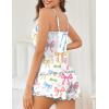 Ekouaer Womens Cami Pajama Sets 2 Piece Cute Print Pjs Soft Tank Top & Elastic Waist Shorts Camisole Lounge Set(Colorful Bows)