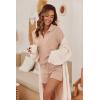 Ekouaer Women’s Pajama Set 2 Piece Knit Set Casual Lounge Set V Neck Pj Set Pullover and Shorts Sweater