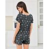 Ekouaer Womens Pajama Set Summer Short Sleeve Pjs Sleepwear Cute 2 Piece Lounge Sets S-XXL(Gray Stars)
