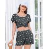 Ekouaer Womens Pajama Set Summer Short Sleeve Pjs Sleepwear Cute 2 Piece Lounge Sets S-XXL(Gray Stars)