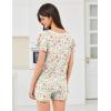 Ekouaer Womens Pajama Set Summer Short Sleeve Pjs Sleepwear Cute 2 Piece Lounge Sets S-XXL(Pink Floral)