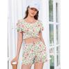 Ekouaer Womens Pajama Set Summer Short Sleeve Pjs Sleepwear Cute 2 Piece Lounge Sets S-XXL(Pink Floral)