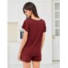 Ekouaer Womens Pajama Set Summer Short Sleeve Pjs Sleepwear Cute 2 Piece Lounge Sets S-XXL(Wine Red)