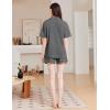 Ekouaer Womens Pajama Sets 2 Piece Cotton Pjs Button Down Sleepwear Short Sleeve Lounge Set with Pockets(Deep Grey)