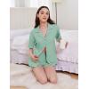 Ekouaer Womens Pajama Sets 2 Piece Cotton Pjs Button Down Sleepwear Short Sleeve Lounge Set with Pockets(Light Green)